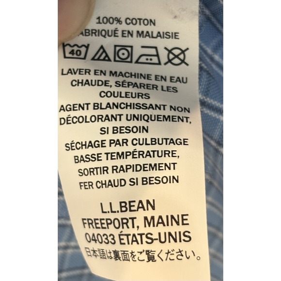 L.L.‎ Bean Men's Long-Sleeve Button-Down Shirt Sz 15.5 X 35 Traditional Fit Blue - Picture 4 of 5